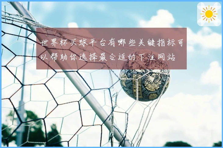 世界杯买球平台有哪些关键指标可以帮助你选择最合适的下注网站