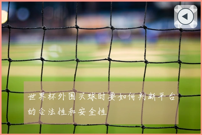 世界杯外围买球时要如何判断平台的合法性和安全性